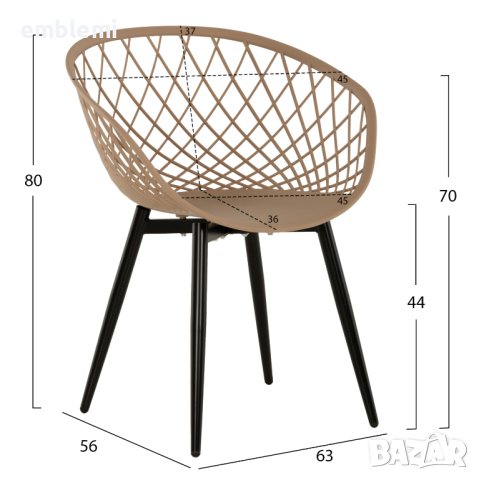 Стол трапезен ARMCHAIR ARIADNE HM8001 бежав, снимка 10 - Столове - 44275630
