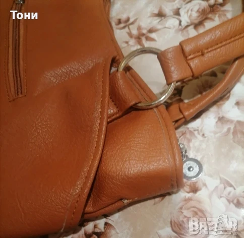 Нова Кожена Дамска Чанта с Цвете , снимка 8 - Чанти - 50691166