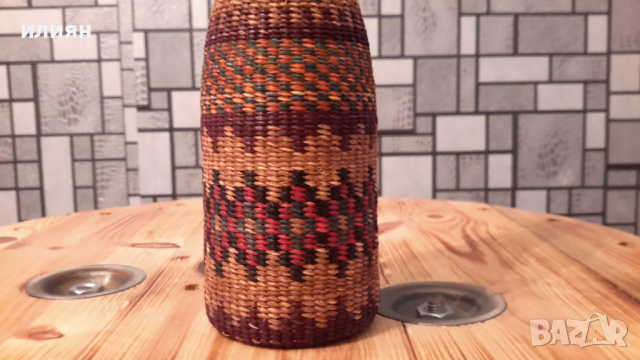 Старо плетено шише , снимка 2 - Антикварни и старинни предмети - 36310935