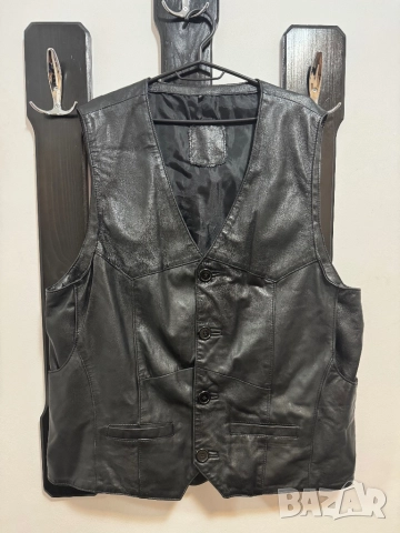 Луксозен мъжки елек, естествена кожа