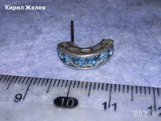 СКЪПОЦЕННА СРЕБЪРНА АР ДЕКО ОБЕЦА СРЕБРО 925 с ЮВЕЛИРНО ФАСЕТИРАН СИН ЦИРКОНИЙ 38220, снимка 16 - Обеци - 40933205