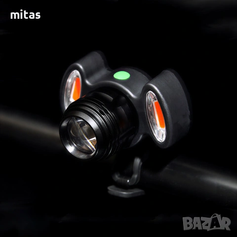 LED светлина за велосипед, Фар с три светлини, Ръчен фокус, 600Lumens, снимка 7 - Аксесоари за велосипеди - 27236841