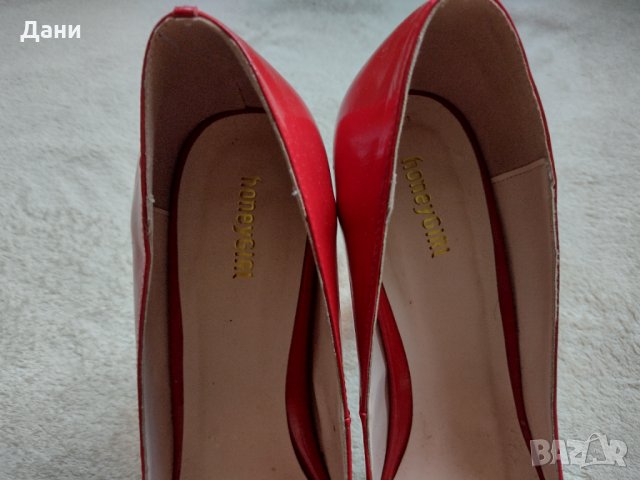 Дамски обувки на ток .Червен лак Honey GIRL, снимка 5 - Сандали - 34349282