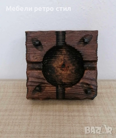 Масивен  дървен пепелник с ръчна резба и характерна визия. Изработен от плътно  дърво., снимка 3 - Декорация за дома - 52928603