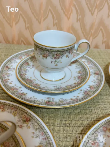 Елегантен, класически порцеланов сервиз за кафе/ чай на Noritake Ireland от 18 части, снимка 9 - Антикварни и старинни предмети - 55961922