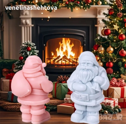 3D Прав дядо Коледа с чувал силиконов молд форма свещи гипс сапун смола фондан шоколад 