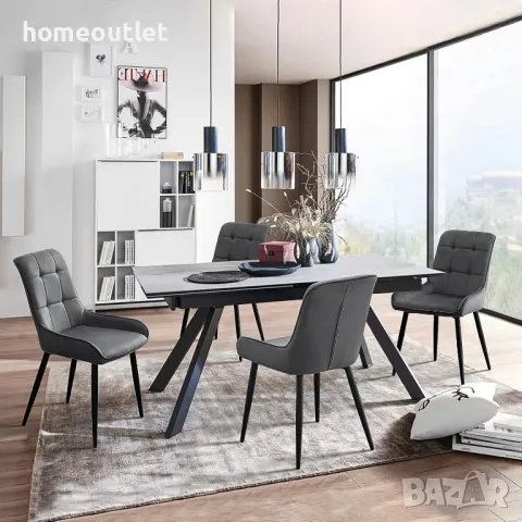 ПРОМОЦИЯ Трапезни столове с дамаска от кадифе (к-кт от 2 бр) C-U-DC-B0191DGY, снимка 7 - Столове - 49300716