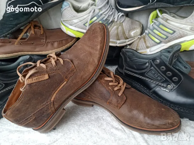 Ретро, арт, винтидж мъжки обувки половинки КАТО НОВИ BUGATTI original, 43 - 44,100% ЕСТЕСТВЕНА КОЖА, снимка 9 - Мъжки боти - 47825041