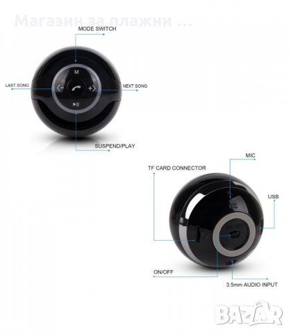 Безжична мини тонколонка топка - код 175, снимка 5 - Bluetooth тонколони - 34226670