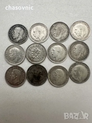 🪙 Лот 12 броя СРЕБЪРНИ монети 3 Пенса Великобритания (1920-1939) - 40€, снимка 6 - Нумизматика и бонистика - 56162584
