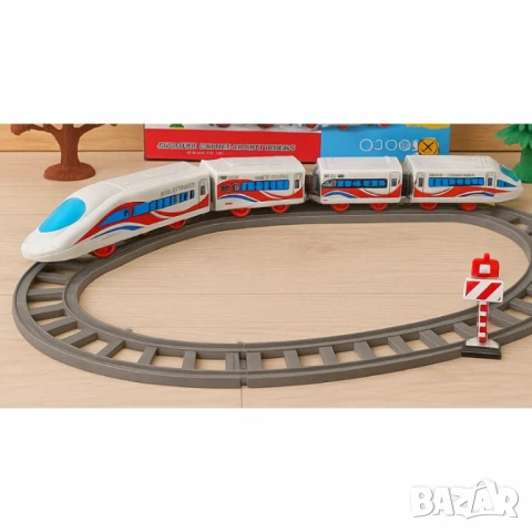 Влак Стрела с 4 вагона - Вълнуващо пътуване за малките любители на влакове, снимка 2 - Коли, камиони, мотори, писти - 50948714