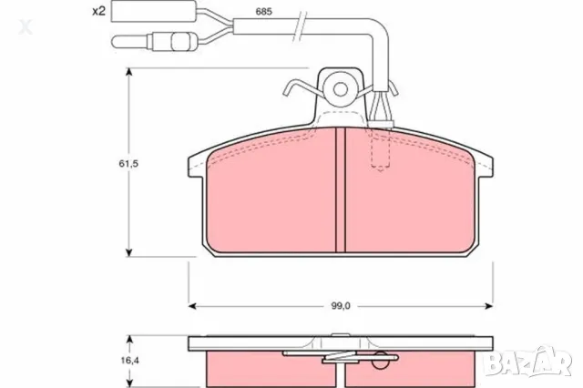 SIMER 316 Накладки Предни LANCIA Delta LANCIA Prisma 1979-1992 OE 792488