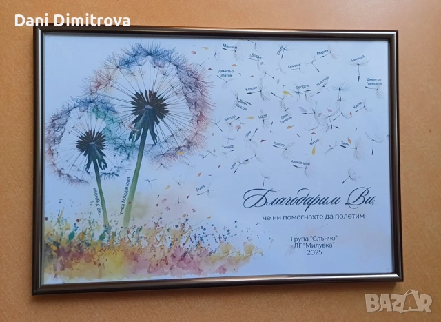 Персонализиран подарък за учител "Благодарим ви, че ни помогнахте да полетим"", снимка 5 - Декорация за дома - 53477939