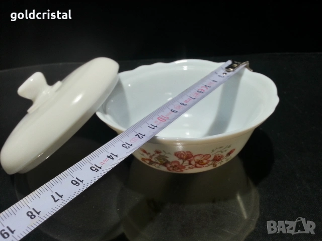 френски аркопал захарница , снимка 2 - Антикварни и старинни предмети - 53143858