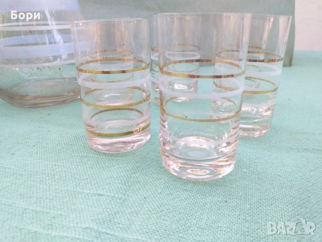 Български Сервиз от 1970г Гарафа и чаши, снимка 4 - Чаши - 34057206