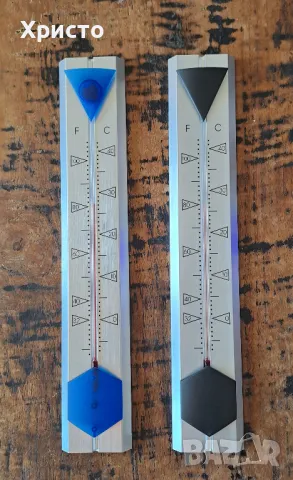 термометър стенен алуминиев,  произведен в Германия от фирма Henkels Хенкелс в луксозна кутия, снимка 2 - Антикварни и старинни предмети - 48180504