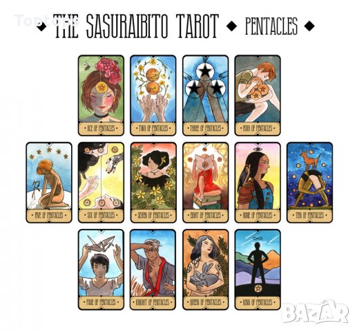 Sasuraibito Tarot - уникални 78 таро карти с кутия и хартиена книжка, снимка 10 - Карти за игра - 34658202