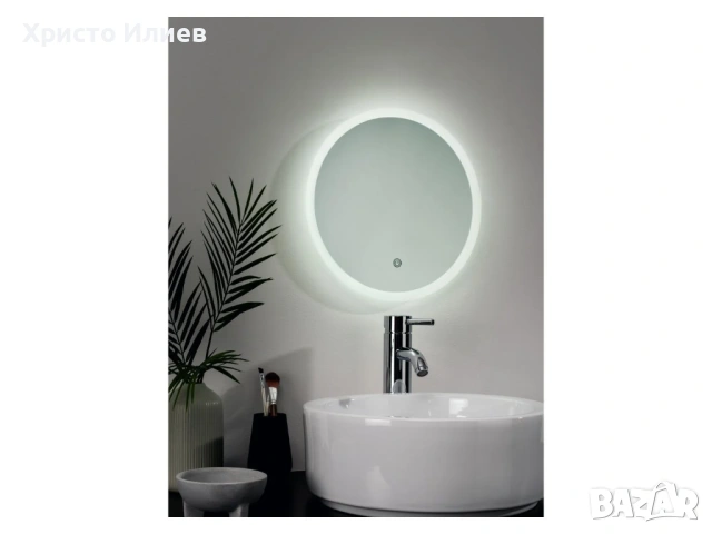 Огледало за баня с LED осветление С функция против запотяване, снимка 2 - Огледала - 53642968