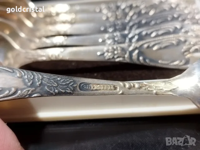 Руски посребрени лъжички за кафе , снимка 4 - Антикварни и старинни предмети - 36286850