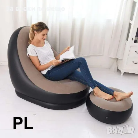 Голям Барбарон /кресло със табуретка, снимка 4 - Дивани и мека мебел - 48543213