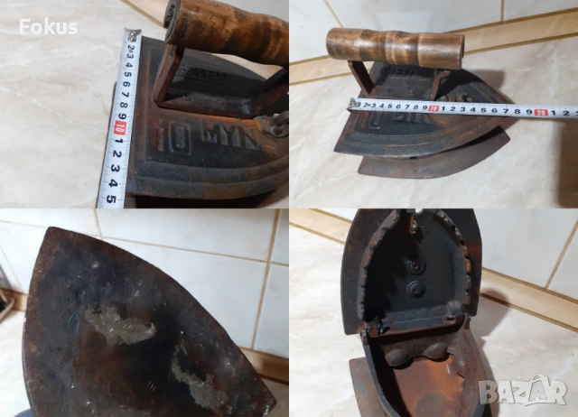 Жестока стара голяма желязна ютия на жар, снимка 7 - Антикварни и старинни предмети - 53340507
