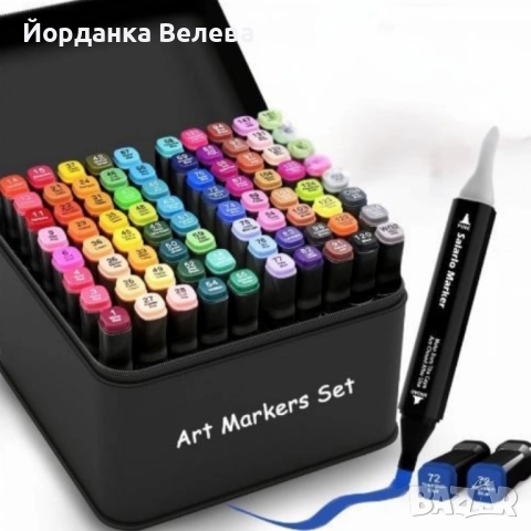 Комплект от маркери с алкохолна основа с две страни и калъф за съхранение - 48бр/60бр/80бр Всички мо