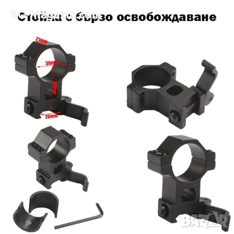 Стойка R8 с бързо освобождаване за оръжие ловна въздушна пушка лов еърсофт фенер оптика бързомер