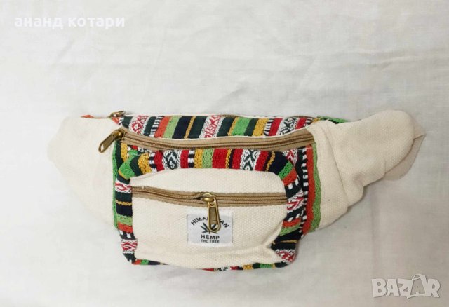 Ръчно изработена чанта за талията  коноп Boho Hippie (1-4), снимка 2 - Чанти - 34718109