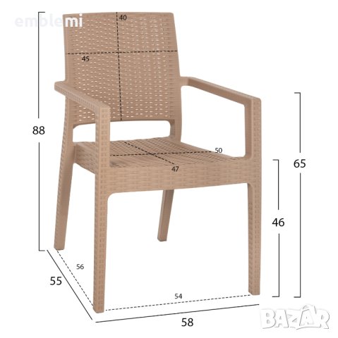 Стол трапезен градински KAGANU HM5134 Бежав, снимка 2 - Столове - 44277060
