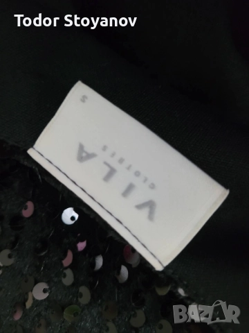 Черна рокля пайети , снимка 2 - Рокли - 52866241