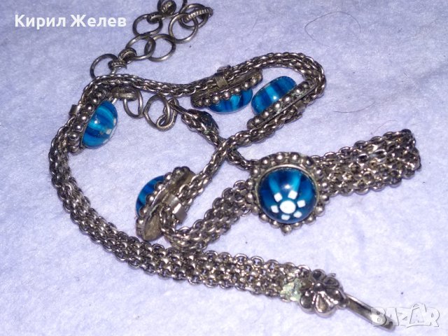 СТАРО РЕТРО ГОТИК АРТ КОЛИЕ ЧОКЪР посребрена благородна стомана с ВЕНЕЦИАНСКО СТЪКЛО МУРАНО 74091, снимка 11 - Антикварни и старинни предмети - 41751665