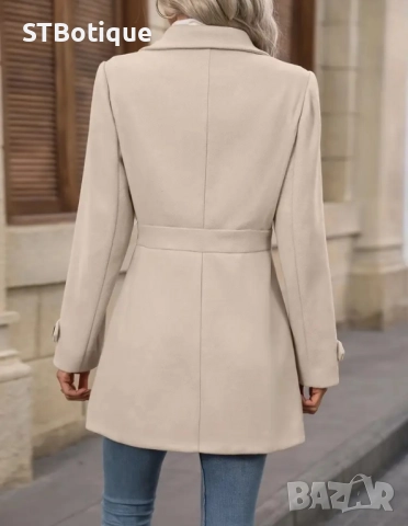 🌸 Дамско бежово палто – Елегантност и стил от STBoutique! 🌸, снимка 6 - Палта, манта - 52048027
