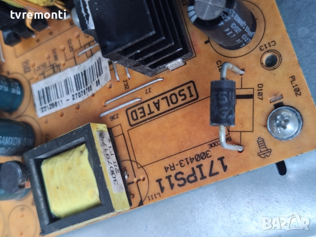POWER BOARD ,17IPS11 ,300413-R4, за 32-инчов телевизор TELEFUNKEN Модел  T32TX182DLBP  , с дисплей V, снимка 2 - Части и Платки - 52636667