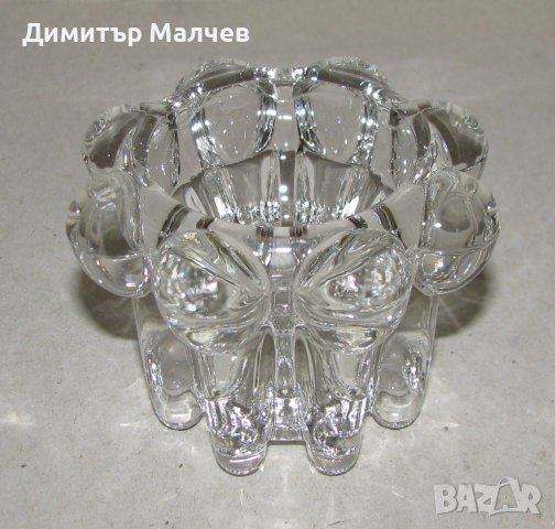 Свещник кристален 6/8 см за обикновена свещ, неизползван, налични 4 бр., снимка 2 - Други - 42705762