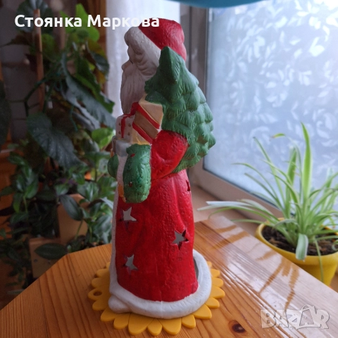 Голям керамичен свещник-Дядо Коледа с гега, снимка 3 - Коледни подаръци - 52654588