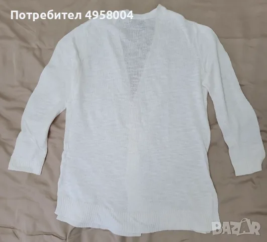 Дамска бяла плетена жилетка с дълъг ръкав GAP, размер M, снимка 5 - Блузи с дълъг ръкав и пуловери - 56208677