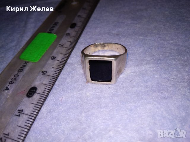 СКЪПОЦЕНЕН МАРКОВ КЛАСИЧЕСКИ СРЕБЪРЕН ПРЪСТЕН СРЕБРО 925 с ЮВЕЛИРНО ШЛИФОВАН ЧЕРЕН ОНИКС 29713, снимка 3 - Пръстени - 41636302