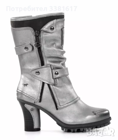 Дамски боти Mustang в сребрист цвят