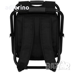 Къмпинг сгъваем стол с вградена раница 42,5х36х28 см, черен , мултифункционално столче, къмпинг рани, снимка 4 - Градински мебели, декорация  - 34381099