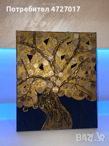 Ръчно изработена картина дървото на парите, снимка 2 - Картини - 53333886