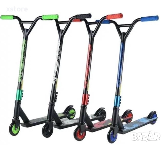 Усилена тротинетка за трикове с метална спирачка и гумени ръкохватки., снимка 10 - Детски велосипеди, триколки и коли - 52740644