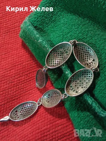 СТИЛНА АЖУРНА СРЕБЪРНА ГРИВНА СРЕБРО 925 с ИСКРЯЩИ ЦИРКОНИ и НУЖДА от НОВА ЗАКОПЧАЛКА 26444, снимка 15 - Гривни - 46419895