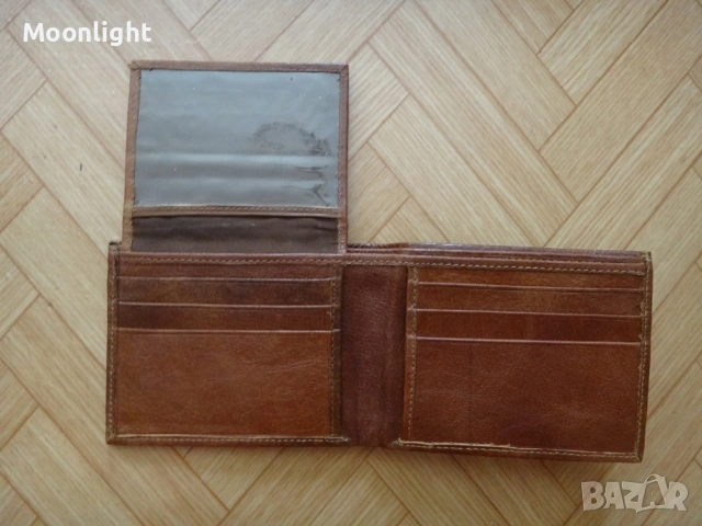 Нов кафяв мъжки кожен портфейл, портмоне от естествена кожа, снимка 4 - Портфейли, портмонета - 53134765