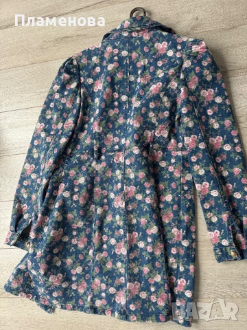 Дънкова рокля на цветя - M/L, снимка 4 - Рокли - 53612945