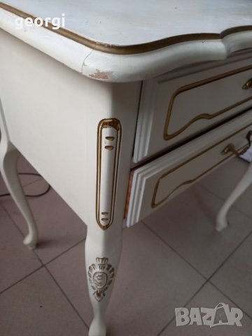 Комплект масив ретро кресла с маса антик бяло, снимка 15 - Столове - 40770522