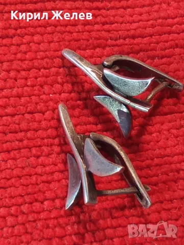 Стари НЕЖНИ ФИГУРАЛНИ АНГЛИЙСКИ СРЕБЪРНИ ОБЕЦИ ПЕПЕРУДИ ОКСИДИРАНО СРЕБРО 925 РЪЧНА АРТ РАБОТА 39261, снимка 11 - Обеци - 48901279