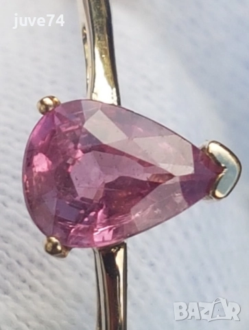 ЗЛАТЕН ПРЪСТЕН С ПАДПАРАДЖА САПФИР (МАДАГАСКАР) СЕРТИФИКАТ, снимка 3 - Пръстени - 52279140