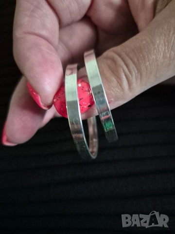 само днес сребърни халки, снимка 3 - Обеци - 51698295