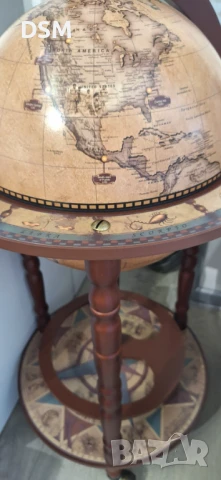 Нов Мини Бар Глобус - Светъл - Поставка за Бутилки  - Подарък - Юбилей!, снимка 5 - Маси - 43129062
