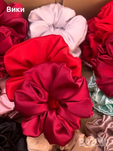 Скрънчета Скрънче Скрънчи за коса ластици за коса сатен, снимка 17 - Аксесоари за коса - 32639504